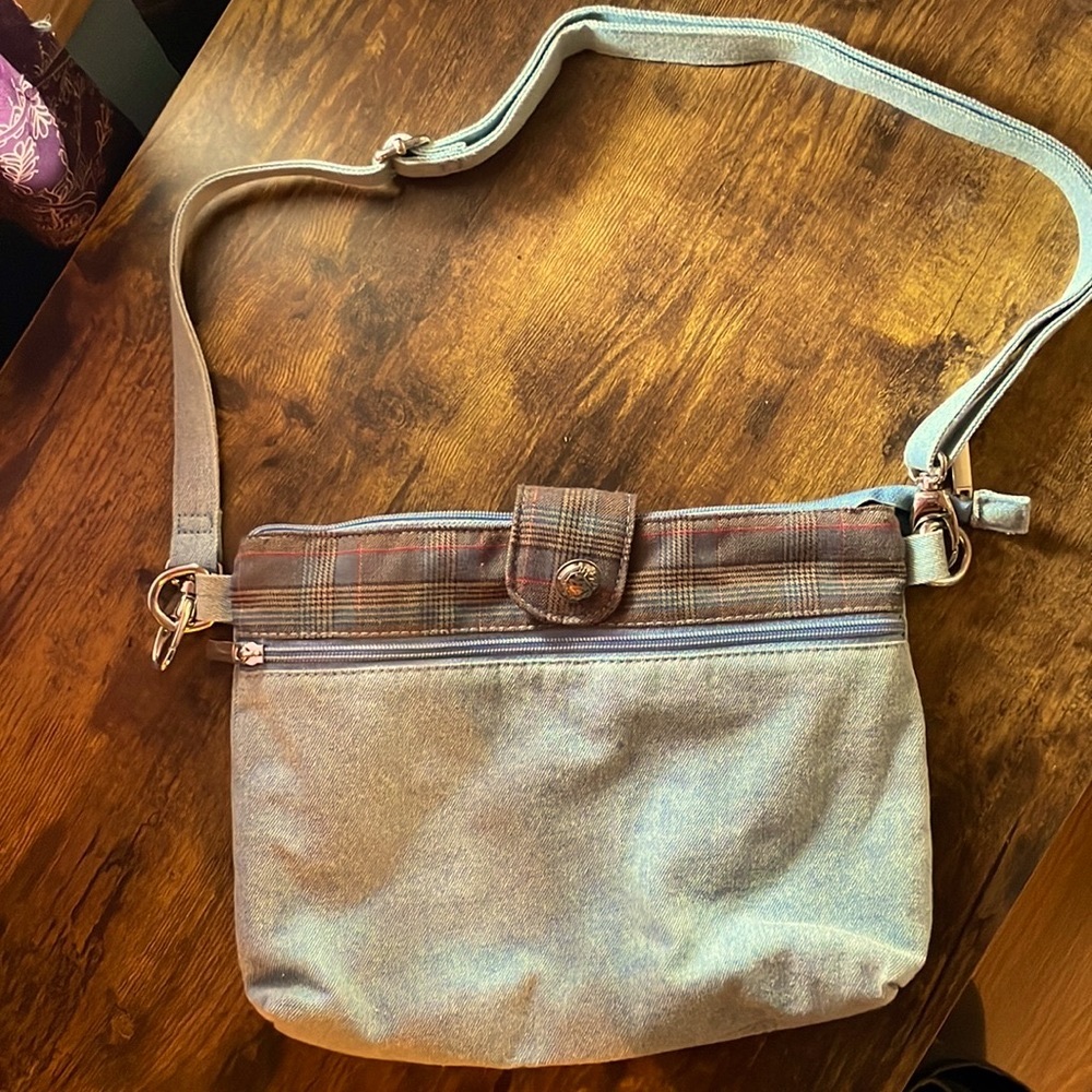 Vintage denim patchwork style shoulder or  crossbody bag